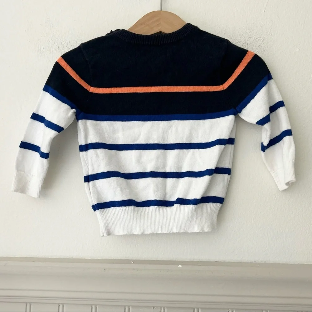 Vintage Ralph Lauren Baby 12 Months Navy and White Striped Baby Sweater